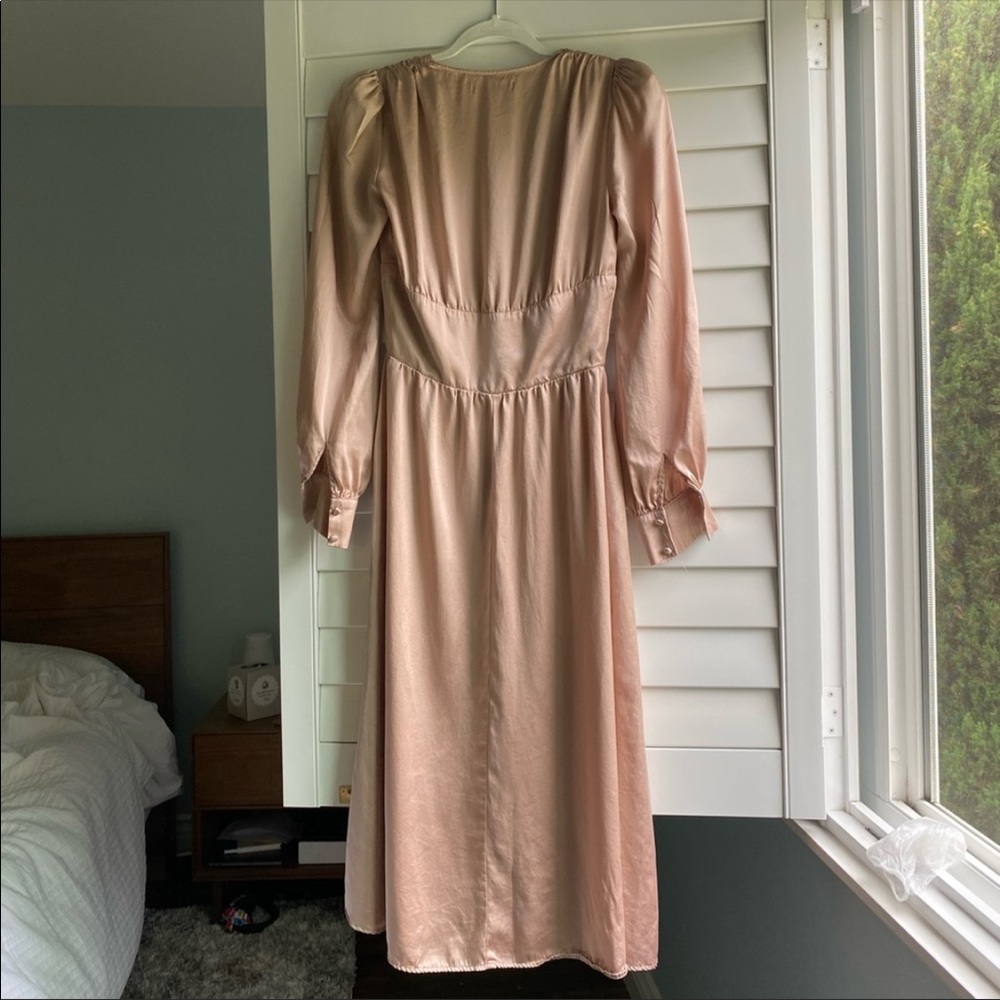 Reformation Pink Satin Midi Dress - Picture 8 of 14